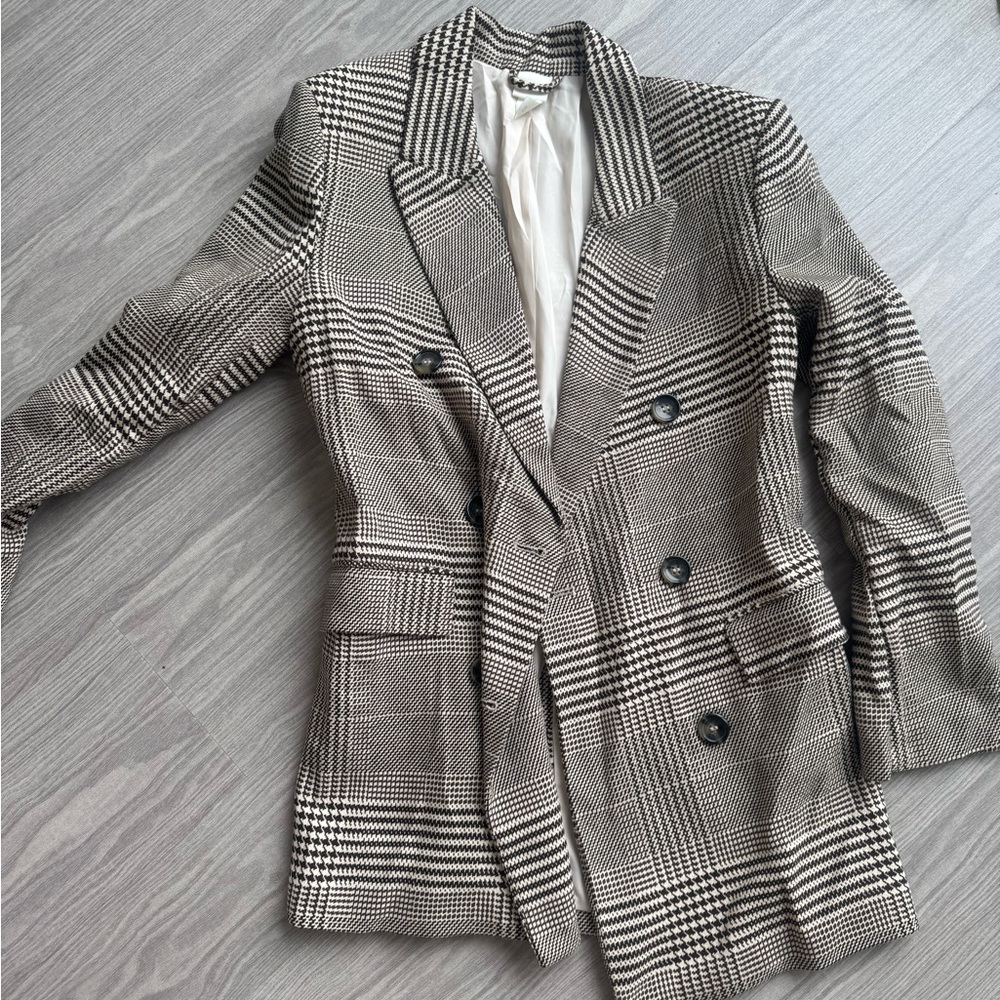 H&M plaid blazer jacket